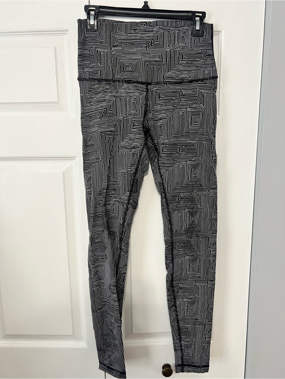 lululemon athletica Black & White Striped Maze Leggings